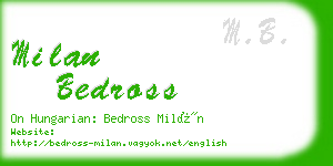 milan bedross business card